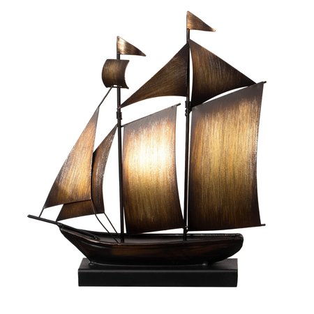 VINTIQUEWISE Home Décor Metal Sailboat Centerpiece Decor Tabletop or Countertop Decoration QI004541